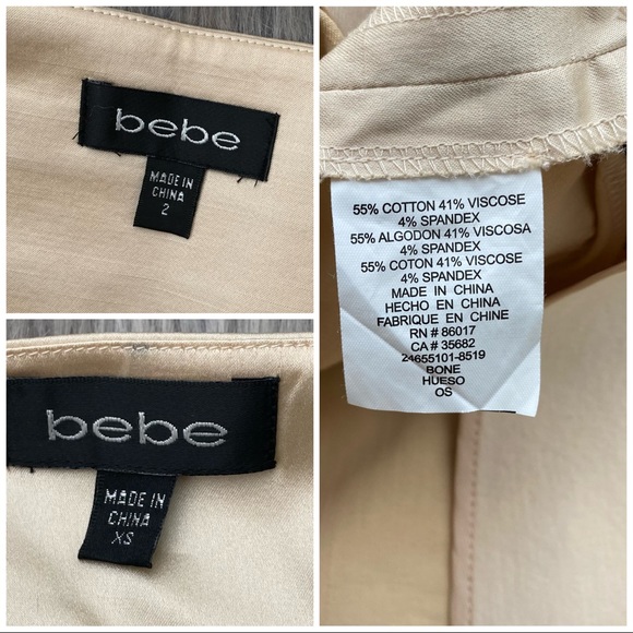 VTG Y2K Bebe Champagne Corset Top & Mini Skirt Set XS/2 - Picture 9 of 11